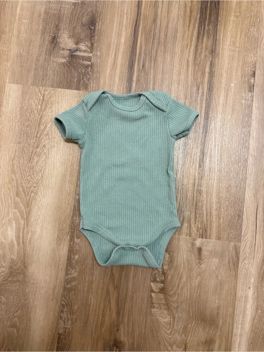 Chick Pea Sage Green Ribbed Bodysuit 18M Minimalist